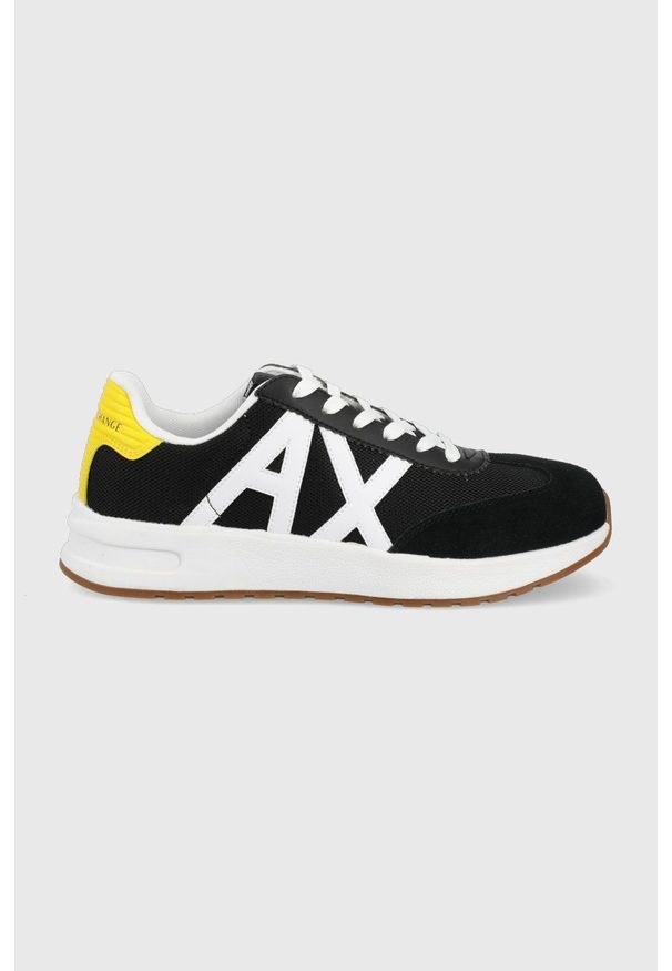 Armani Exchange buty XUX071.XV527.K673 kolor czarny. Nosek buta: okrągły. Zapięcie: sznurówki. Kolor: czarny. Materiał: guma