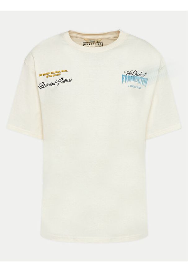 Redefined Rebel T-Shirt Pedro 221166 Beżowy Regular Fit. Kolor: beżowy. Materiał: bawełna