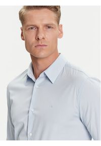 Calvin Klein Koszula LV04LB145G Błękitny Slim Fit. Kolor: niebieski. Materiał: bawełna