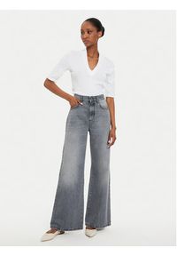 United Colors of Benetton - United Colors Of Benetton Bluzka 3GA2D400U Biały Slim Fit. Kolor: biały. Materiał: bawełna #3