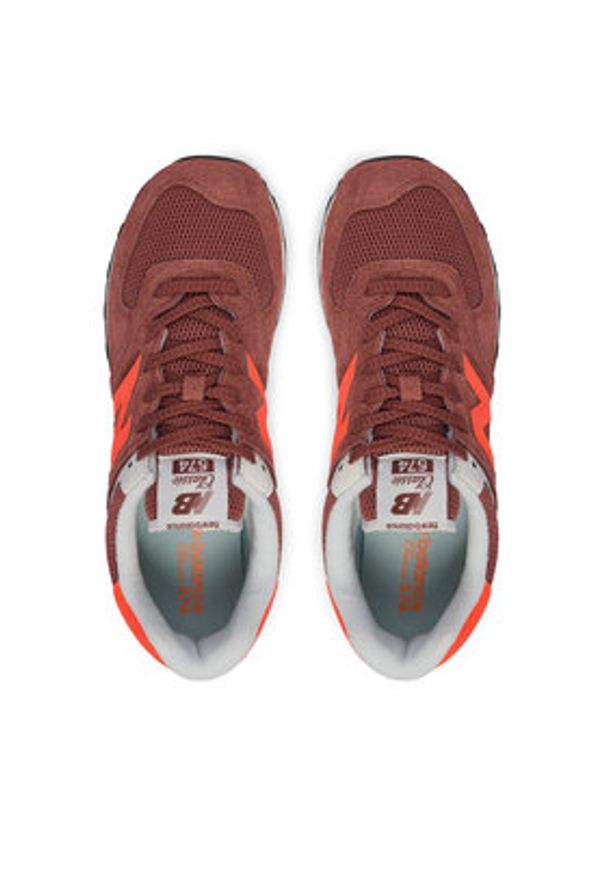 New Balance Sneakersy U5747FE Bordowy. Kolor: czerwony. Materiał: skóra, zamsz