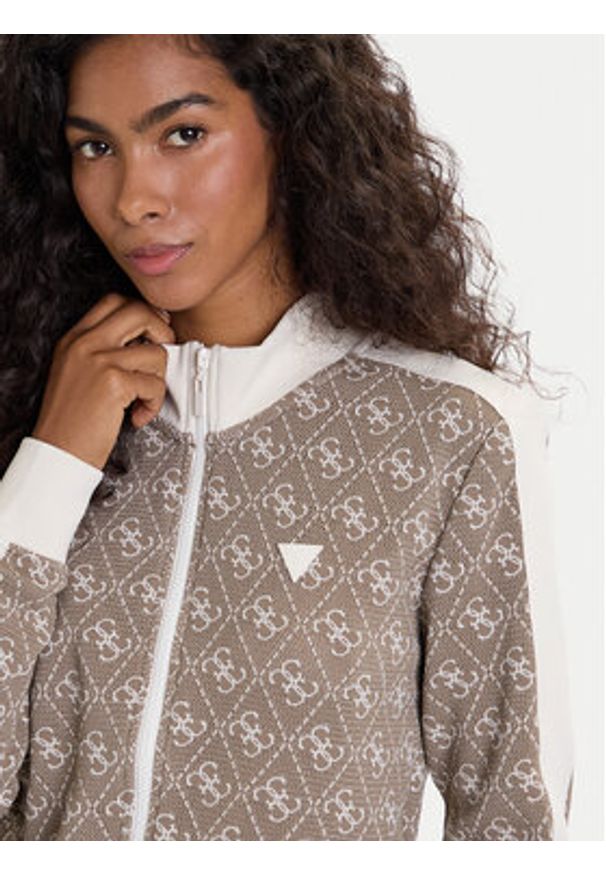 Guess Bluza V5BQ16 K1990 Brązowy Regular Fit. Kolor: brązowy. Materiał: syntetyk