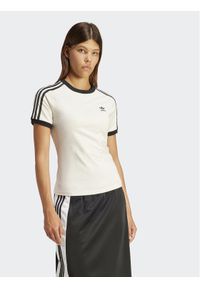 Adidas - adidas T-Shirt 3-Stripes IR8104 Biały Slim Fit. Kolor: biały. Materiał: bawełna #1