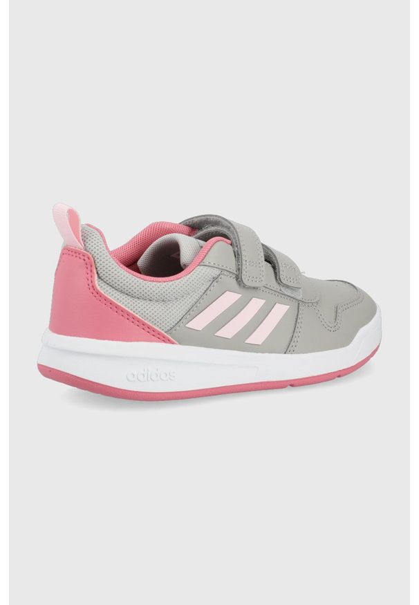 Adidas - adidas buty dziecięce Tensaur kolor szary. Nosek buta: okrągły. Zapięcie: rzepy. Kolor: szary. Materiał: guma