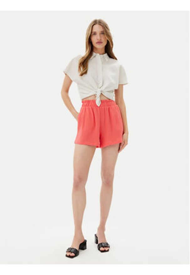 Vero Moda Szorty materiałowe Natali 10279687 Różowy Baggy Fit. Kolor: różowy. Materiał: bawełna