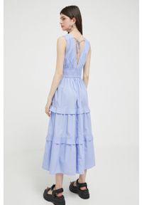 Abercrombie & Fitch sukienka kolor fioletowy midi rozkloszowana. Kolor: fioletowy. Typ sukienki: rozkloszowane. Długość: midi #2