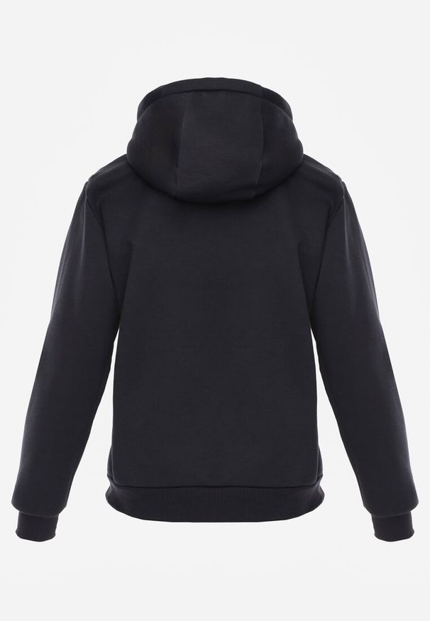 Renee - Granatowa Bluza z Kapturem Corbetes. Typ kołnierza: kaptur. Kolor: niebieski. Materiał: prążkowany, polar, tkanina, dresówka. Długość rękawa: długi rękaw. Długość: długie. Wzór: gładki, jednolity