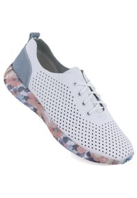 Skórzane półbuty damskie ażurowe białe Artiker 58C0586. Kolor: biały. Materiał: skóra. Wzór: ażurowy #1
