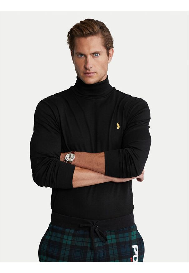 Polo Ralph Lauren Golf 710853205001 Czarny Slim Fit. Typ kołnierza: polo, golf. Kolor: czarny. Materiał: bawełna