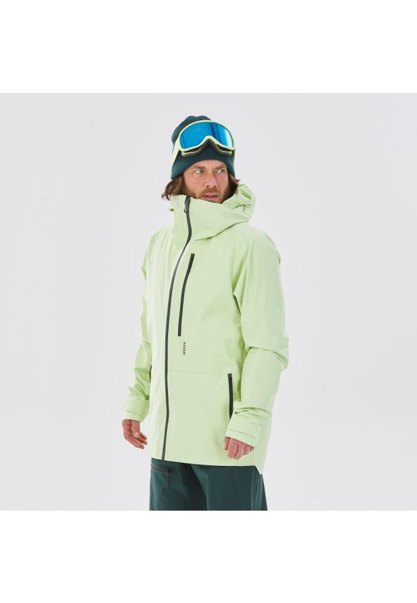 WEDZE - Kurtka narciarska męska FR Patrol. Kolor: żółty. Długość: długie. Sport: narciarstwo