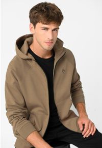 Volcano - Bluza dresowa B-ANDRE. Typ kołnierza: kaptur. Kolor: beżowy. Materiał: dresówka. Długość rękawa: raglanowy rękaw. Styl: klasyczny, sportowy