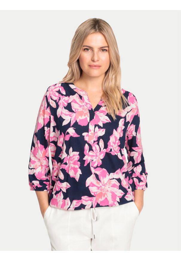 Olsen Bluzka 11105041 Granatowy Regular Fit. Kolor: niebieski. Materiał: bawełna