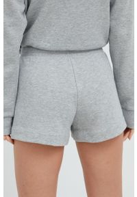 Emporio Armani Underwear szorty damskie kolor szary z aplikacją medium waist. Kolor: szary. Wzór: aplikacja