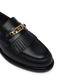 TOMMY HILFIGER - Tommy Hilfiger Loafersy Th Chain Fringe Leather Loafer FW0FW09668 Czarny. Kolor: czarny. Materiał: skóra #2