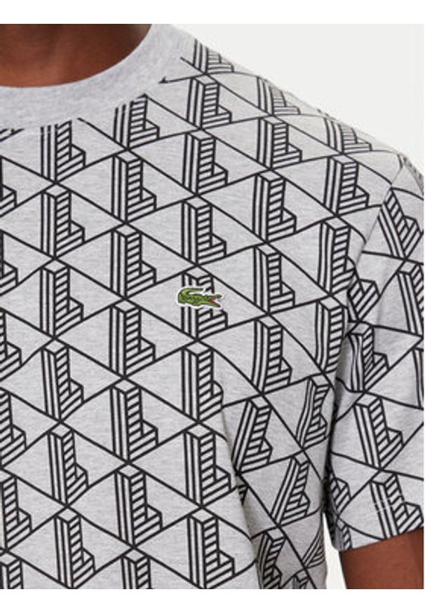 Lacoste T-Shirt TH2831 Szary Regular Fit. Kolor: szary. Materiał: bawełna
