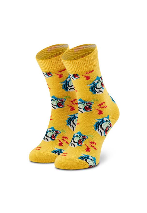 Happy-Socks - Happy Socks Skarpety Wysokie Dziecięce KTIG01-2200 Żółty. Kolor: żółty. Materiał: materiał