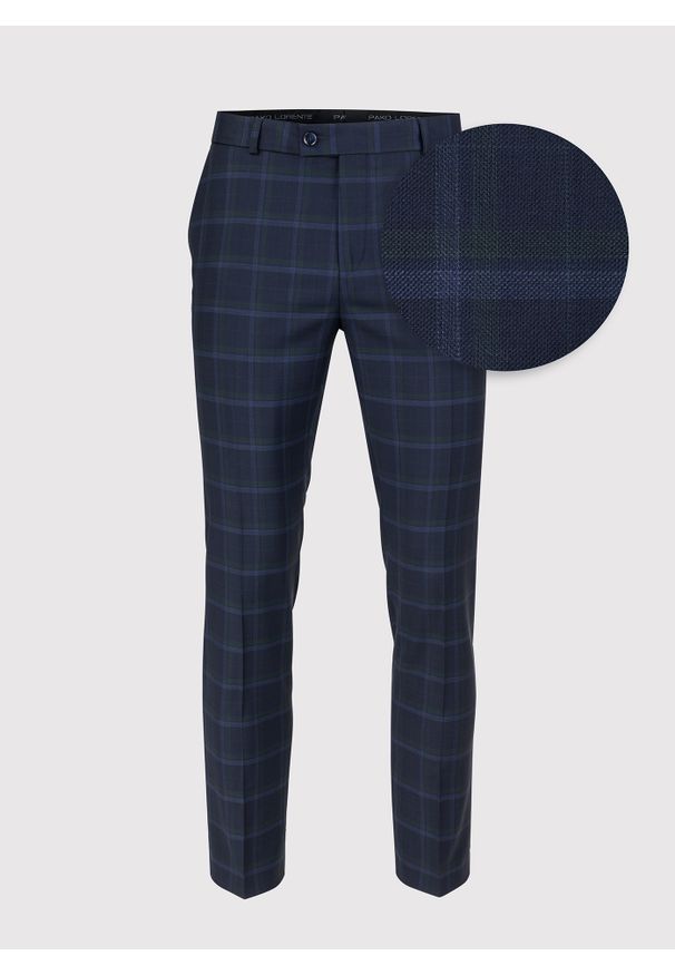 Pako Lorente - PAKO LORENTE – Granatowe spodnie garniturowe. Kolor: niebieski. Materiał: wełna