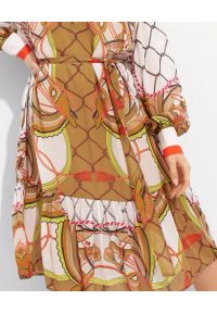 HERZEN'S ANGELENGEHEIT - Brązowa sukienka we wzory. Kolor: brązowy. Materiał: materiał, wiskoza. Długość rękawa: długi rękaw. Długość: midi #4