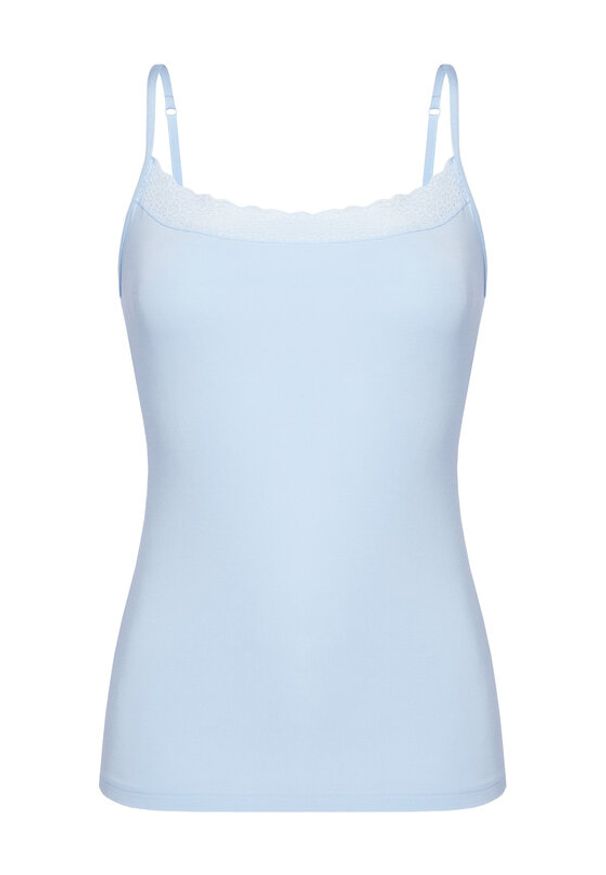 Triumph Top Feel Of Modal 10221654 Błękitny Slim Fit. Kolor: niebieski