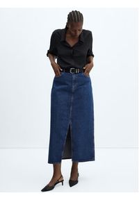 mango - Mango Spódnica jeansowa Aida 57045971 Granatowy Regular Fit. Kolor: niebieski. Materiał: jeans, bawełna #2