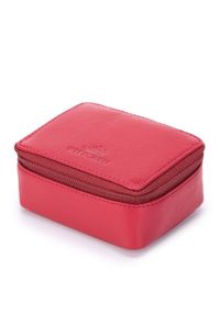 Wittchen - Minikosmetyczka skórzana pudełkowa. Kolor: czerwony. Materiał: skóra #4