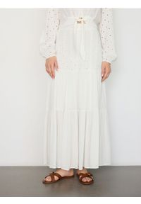 Reserved - Spódnica z wiskozy - biały. Kolor: biały. Materiał: wiskoza #1