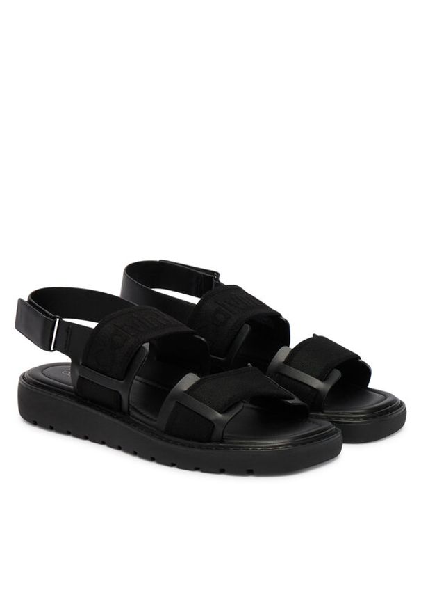 Calvin Klein Sandały Sq Molded Sandal Webb HW0HW02872 Czarny. Kolor: czarny. Materiał: materiał