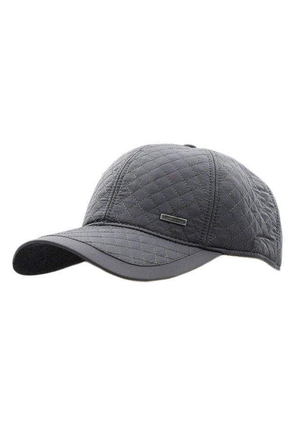 Czapka Szara z Daszkiem, z Nausznikami, Pikowana, Jesienno-Zimowy -Pako Jeans. Kolor: szary. Materiał: poliester, bawełna. Sezon: zima, jesień