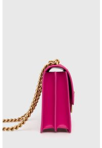 Pinko torebka skórzana kolor różowy. Kolor: różowy. Materiał: skórzane #5
