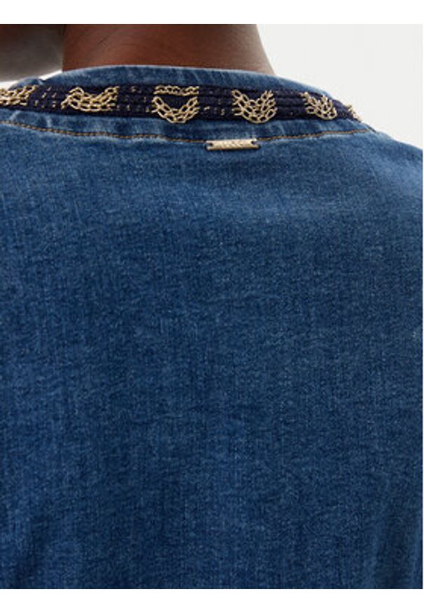 Liu Jo Kurtka jeansowa UA5135 D4448 Niebieski Regular Fit. Kolor: niebieski. Materiał: bawełna