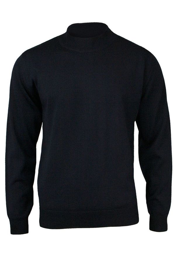 Niebieski sweter MM Classic z klasycznym kołnierzykiem, klasyczny
