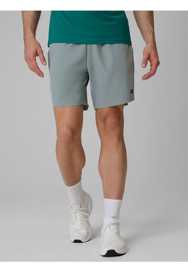 4f - 4F Spodenki treningowe szybkoschnące męskie - szare XXL. Kolor: szary. Materiał: dzianina, materiał, włókno. Sport: fitness