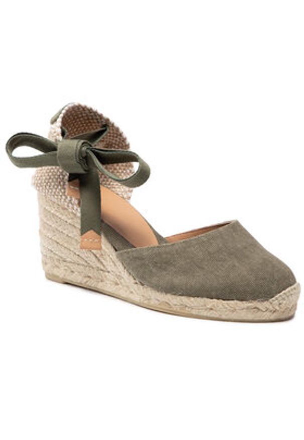 Castañer Espadryle Carina/6/002 21644-414 Zielony. Kolor: zielony. Materiał: materiał