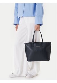 TOMMY HILFIGER - Tommy Hilfiger Torebka Th Logotape Tote AW0AW17449 Granatowy. Kolor: niebieski. Materiał: skórzane #1
