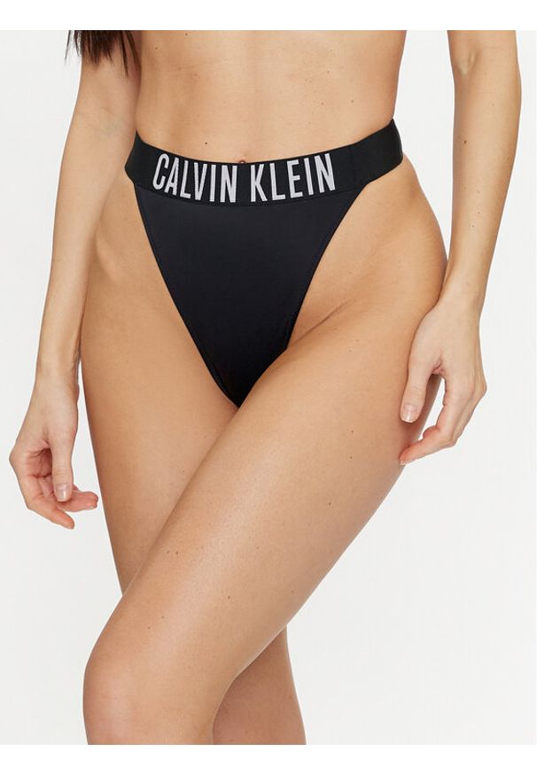 Calvin Klein Swimwear Dół od bikini KW0KW02579 Czarny. Kolor: czarny. Materiał: syntetyk