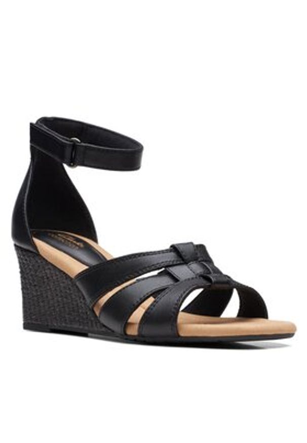Clarks Sandały Kyarra Joy 26171242 Czarny. Kolor: czarny. Materiał: skóra