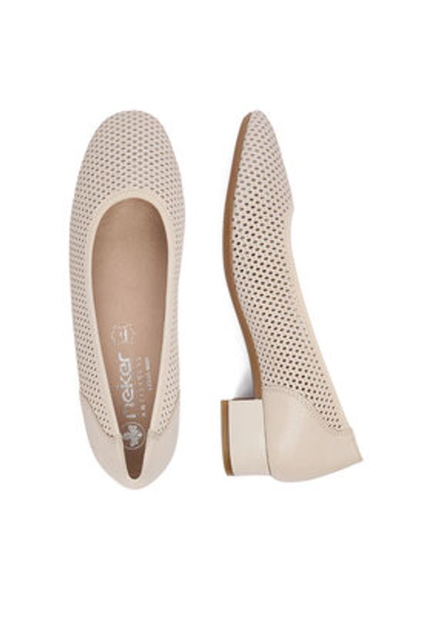 Rieker Czółenka CEO-43459-60 Beżowy jasny. Kolor: beżowy. Materiał: skóra