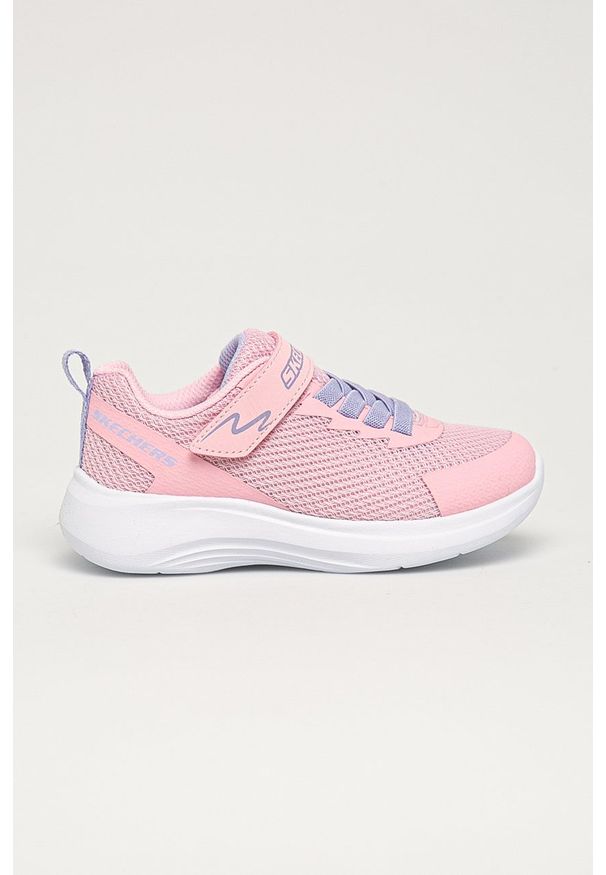 skechers - Skechers Buty dziecięce kolor różowy. Nosek buta: okrągły. Zapięcie: rzepy. Kolor: różowy. Materiał: guma