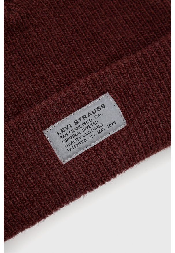 Levi's® - Levi's - Czapka wełniana. Kolor: czerwony. Materiał: wełna. Styl: biznesowy