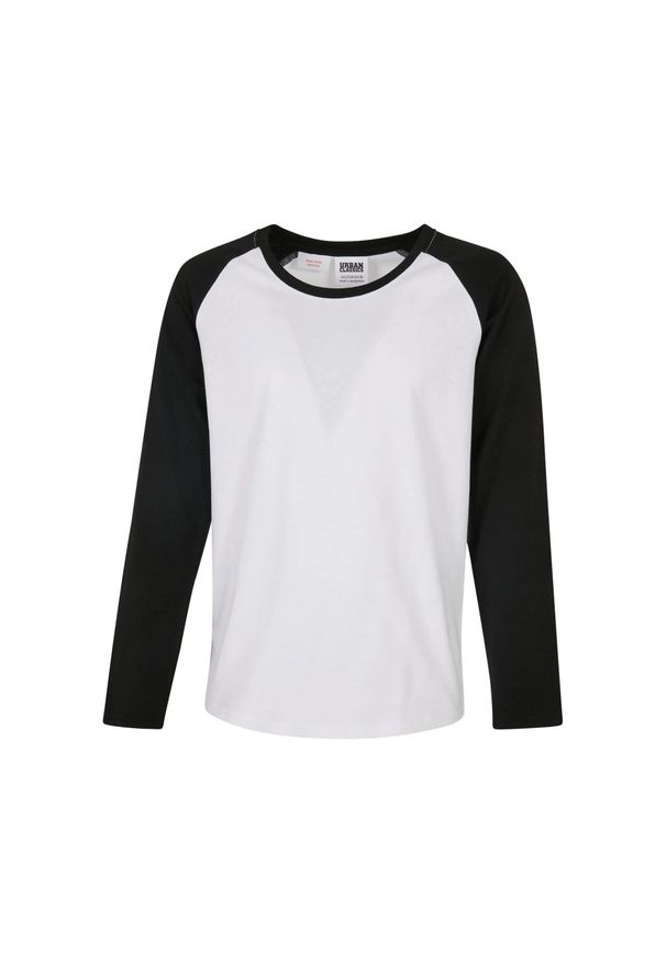 Urban Classics - Dziewczęca Kontrastowa Raglanowa Koszulka Z Długim Rękawem. Kolor: czarny, biały, wielokolorowy. Długość rękawa: długi rękaw. Długość: długie. Sport: turystyka piesza