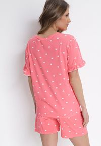 Born2be - Różowy 2-częściowy Komplet Piżamowy z T-shirtem i Szortami Brionne. Kolor: różowy