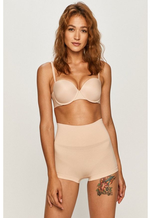 Spanx - Szorty modelujące Everyday Shaping. Kolor: beżowy. Materiał: dzianina. Wzór: gładki