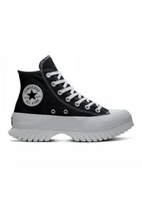 Buty Converse Chuck Taylor All Star Lugged 2.0 W A00870C czarne. Kolor: czarny. Materiał: bawełna, guma, syntetyk. Szerokość cholewki: normalna. Wzór: jodełka. Obcas: na platformie. Model: Converse All Star #7