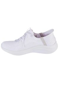 skechers - Buty do chodzenia damskie Skechers Slip-ins: Ultra Flex 3.0 Brilliant. Kolor: biały, wielokolorowy, szary. Materiał: tkanina. Szerokość cholewki: normalna. Sport: turystyka piesza