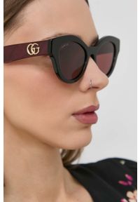Gucci okulary przeciwsłoneczne damskie kolor bordowy. Kolor: czerwony #6