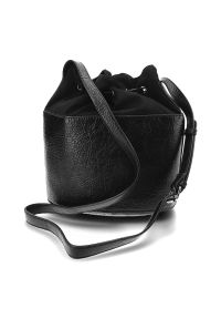 Big Star Accessories - Czarna Torebka Big Star Damski Worek. Kolor: czarny. Wzór: aplikacja. Materiał: skórzane #3