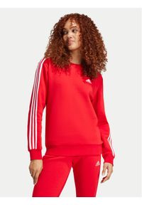 Adidas - adidas Bluza Essentials 3-Stripes IY1704 Czerwony Regular Fit. Kolor: czerwony. Materiał: bawełna