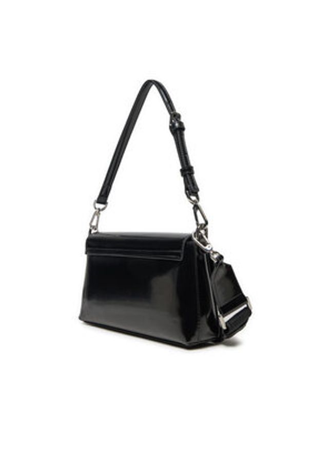 Calvin Klein Torebka Ck Must Conv Shoulder Bag_Shiny K60K612885 Czarny. Kolor: czarny. Materiał: skórzane