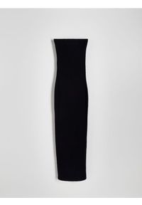 Reserved - Sukienka tuba - czarny. Kolor: czarny. Materiał: bawełna, dzianina, prążkowany