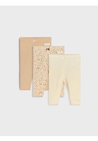 Sinsay - Legginsy 3 pack - kremowy. Kolor: kremowy